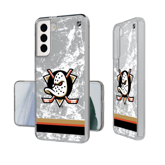 Anaheim Ducks Ice Stripe Clear Phone Case-0