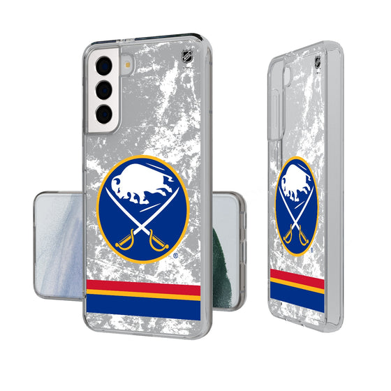 Buffalo Sabres Ice Stripe Clear Phone Case-0