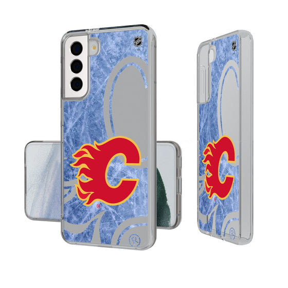 Calgary Flames Ice Tilt Clear Phone Case-0