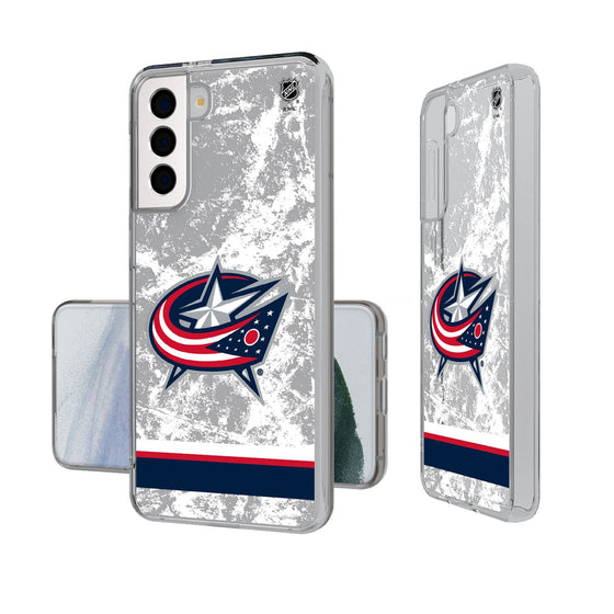 Columbus Blue Jackets Ice Stripe Clear Phone Case-0