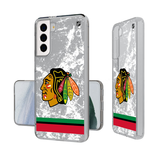 Chicago Blackhawks Ice Stripe Clear Phone Case-0