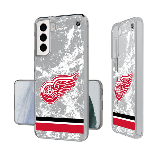 Detroit Red Wings Ice Stripe Clear Phone Case-0