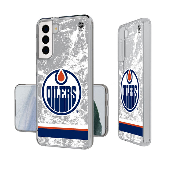 Edmonton Oilers Ice Stripe Clear Phone Case-0