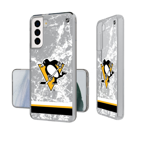 Pittsburgh Penguins Ice Stripe Clear Phone Case-0