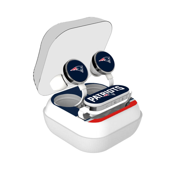 New England Patriots Stripe Wireless Earbuds-0