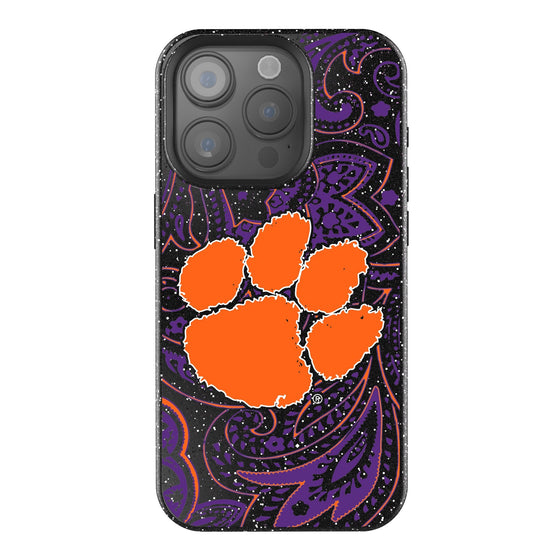 Clemson Tigers Paisley Bling Phone Case-0