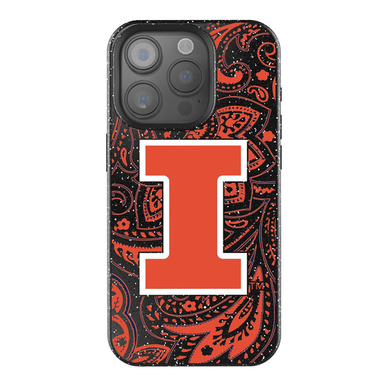 Illinois Fighting Illini Paisley Bling Phone Case-0