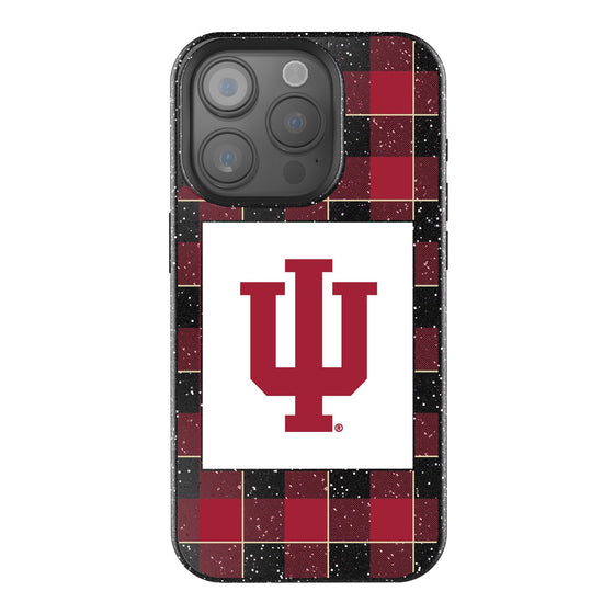 Indiana Hoosiers Plaid Bling Phone Case-0