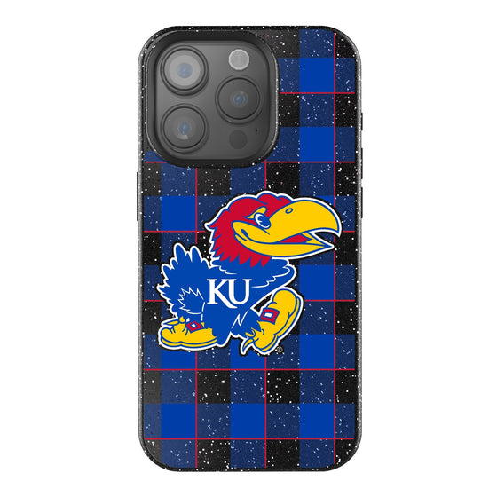 Kansas Jayhawks Plaid Bling Phone Case-0