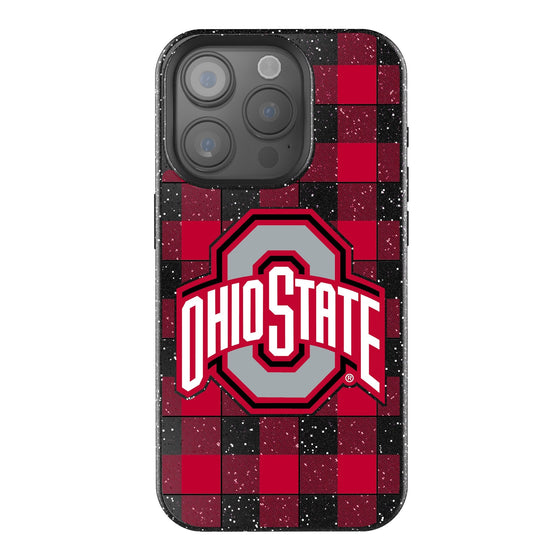 Ohio State Buckeyes Plaid Bling Phone Case-0