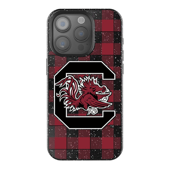 South Carolina Gamecocks Plaid Bling Phone Case-0