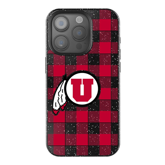 Utah Utes Plaid Bling Phone Case-0