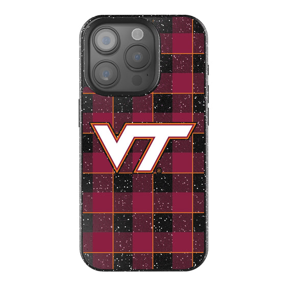 Virginia Tech Hokies Plaid Bling Phone Case-0