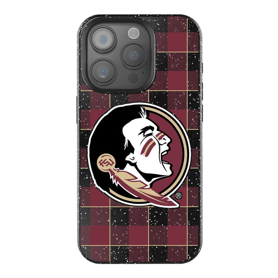 Florida State Seminoles Plaid Bling Phone Case-0