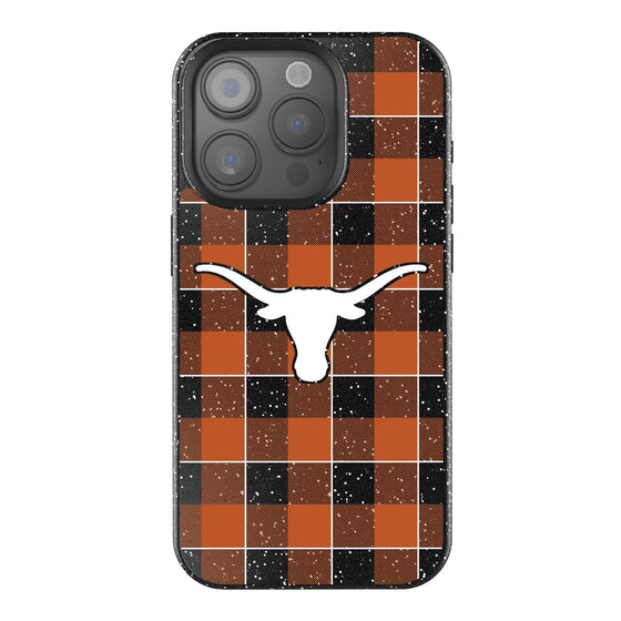 Texas Longhorns Plaid Bling Phone Case-0