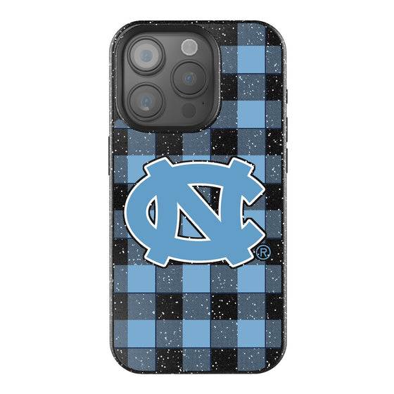 North Carolina Tar Heels Plaid Bling Phone Case-0