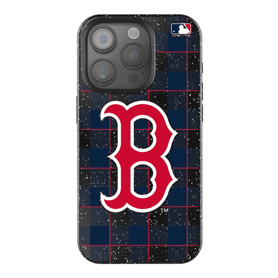 Boston Red Sox Plaid Bling Phone Case-0