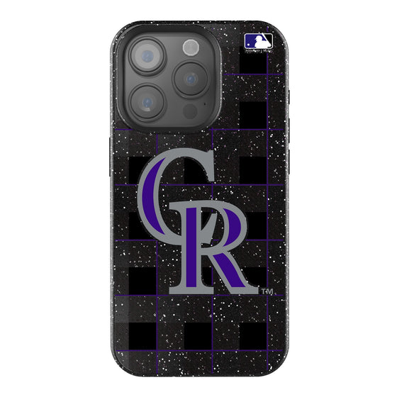 Colorado Rockies Plaid Bling Phone Case-0