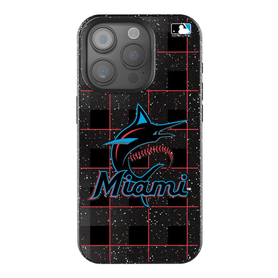 Miami Marlins Plaid Bling Phone Case-0