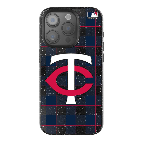 Minnesota Twins Plaid Bling Phone Case-0