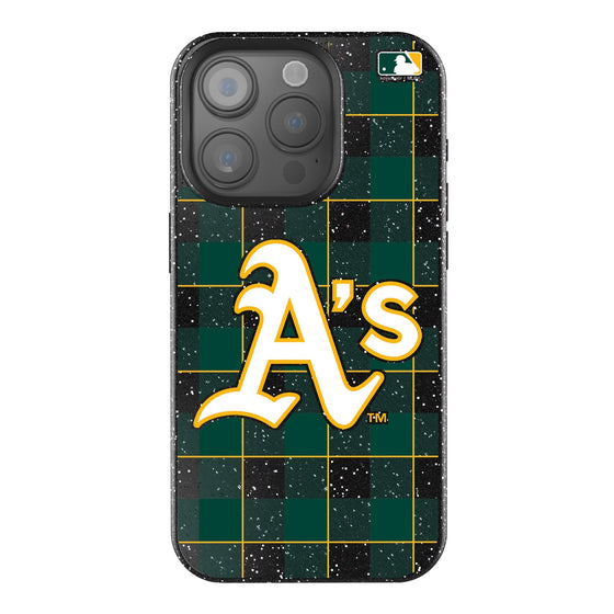 Oakland Athletics Plaid Bling Phone Case-0