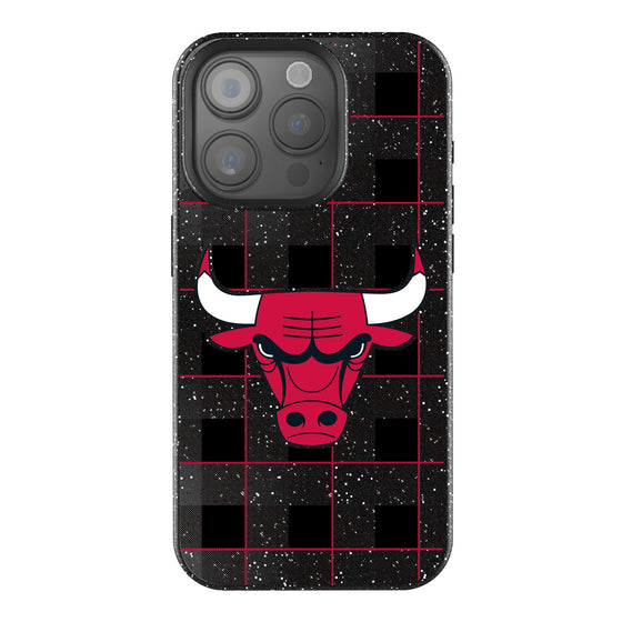 Chicago Bulls Plaid Bling Phone Case-0