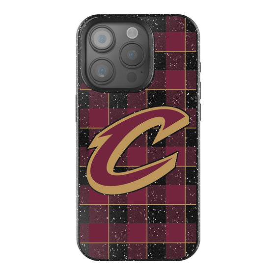 Cleveland Cavaliers Plaid Bling Phone Case-0