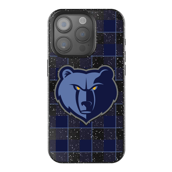 Memphis Grizzlies Plaid Bling Phone Case-0