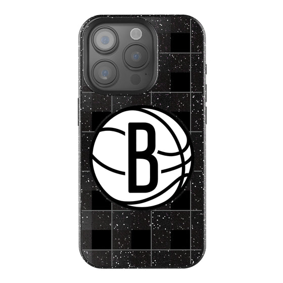 Brooklyn Nets Plaid Bling Phone Case-0