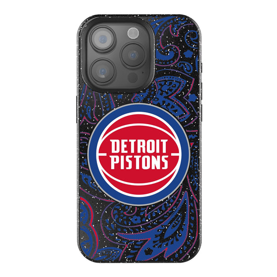 Detroit Pistons Paisley Bling Phone Case-0