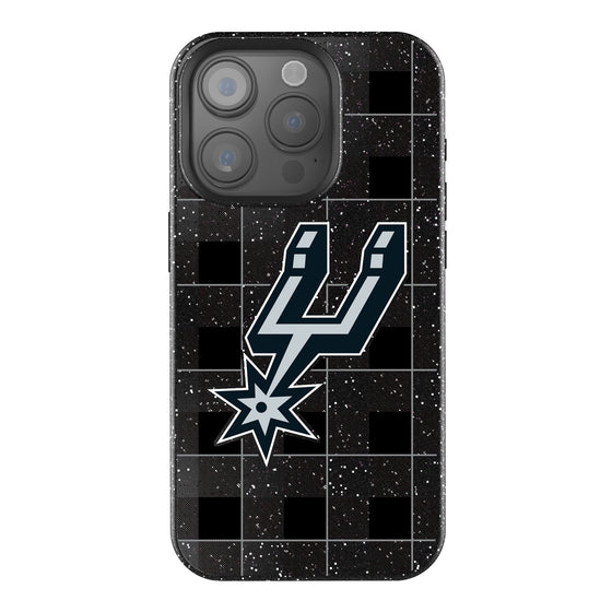 San Antonio Spurs Plaid Bling Phone Case-0