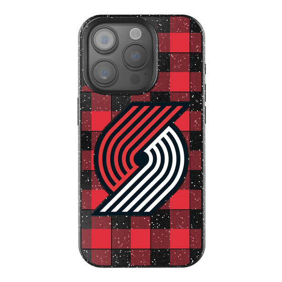 Portland Trail Blazers Plaid Bling Phone Case-0