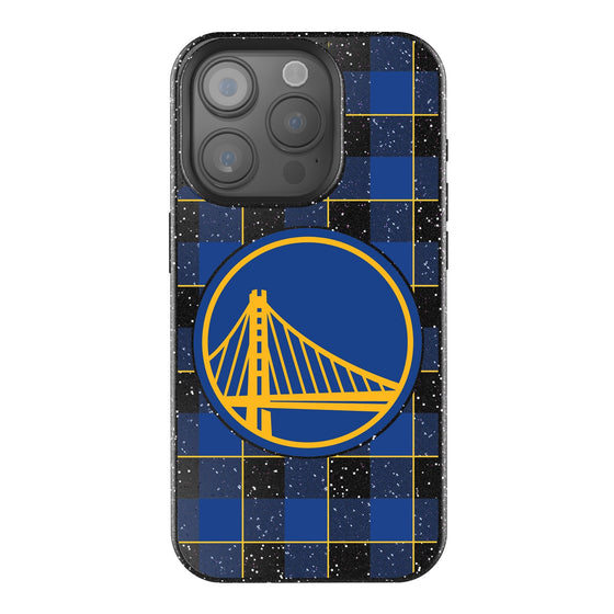 Golden State Warriors Plaid Bling Phone Case-0