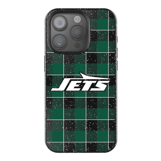 New York Jets Plaid Bling Phone Case-0