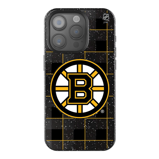 Boston Bruins Plaid Bling Phone Case-0