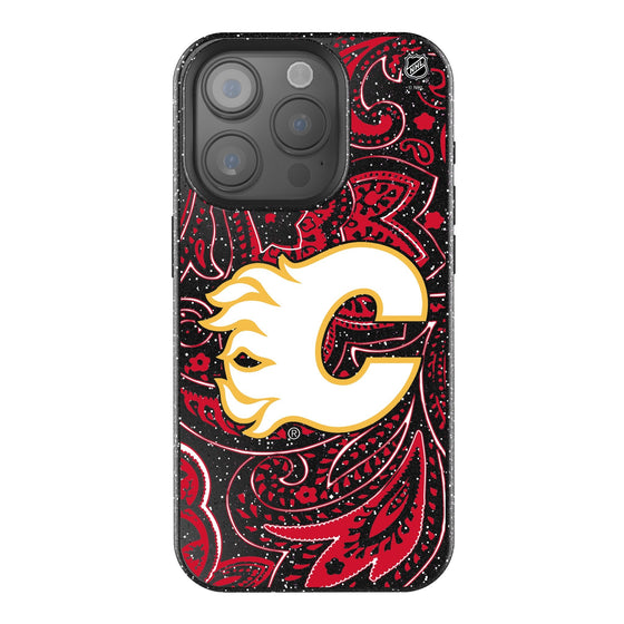 Calgary Flames Paisley Bling Phone Case-0