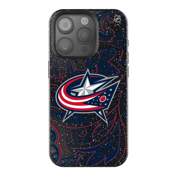 Columbus Blue Jackets Paisley Bling Phone Case-0