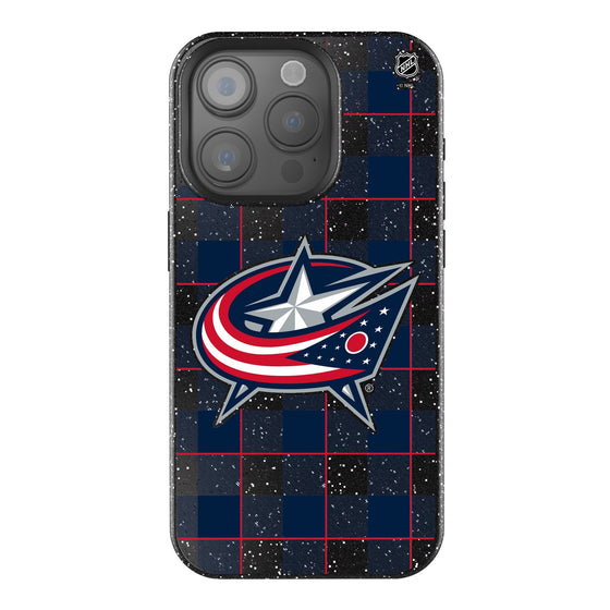 Columbus Blue Jackets Plaid Bling Phone Case-0