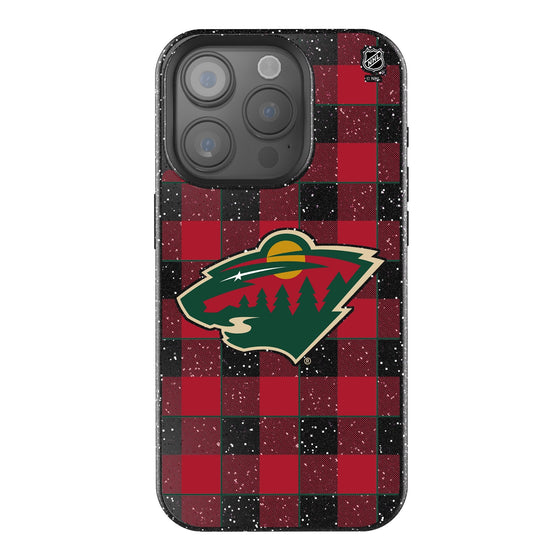 Minnesota Wild Plaid Bling Phone Case-0