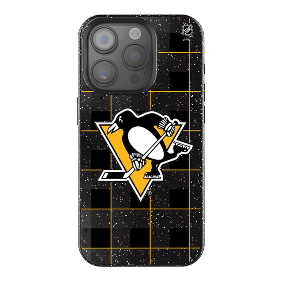 Pittsburgh Penguins Plaid Bling Phone Case-0