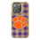 Clemson Tigers Plaid Bling Phone Case-0