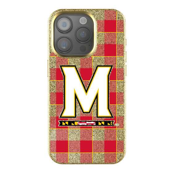 Maryland Terrapins Plaid Bling Phone Case-0