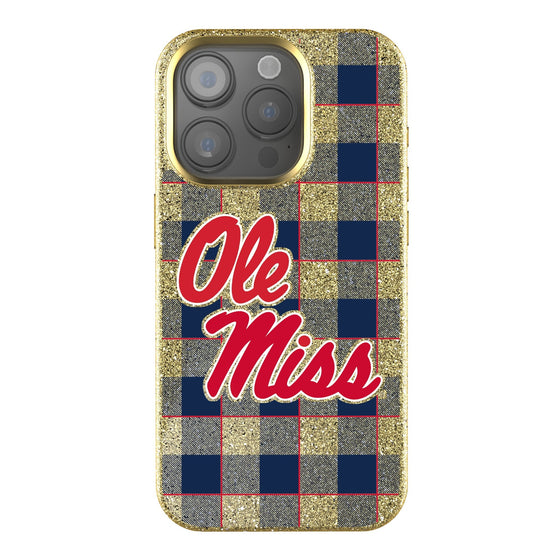 Mississippi Ole Miss Rebels Plaid Bling Phone Case-0