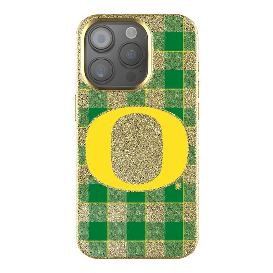 Oregon Ducks Plaid Bling Phone Case-0