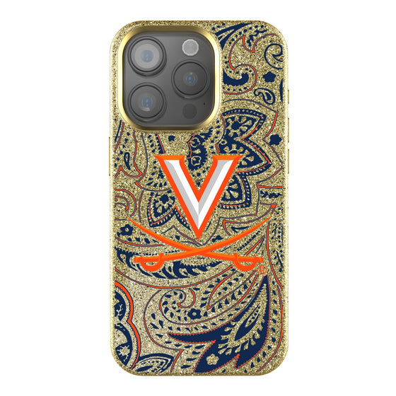 Virginia Cavaliers Paisley Bling Phone Case-0