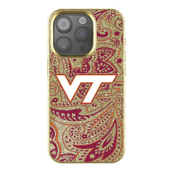 Virginia Tech Hokies Paisley Bling Phone Case-0