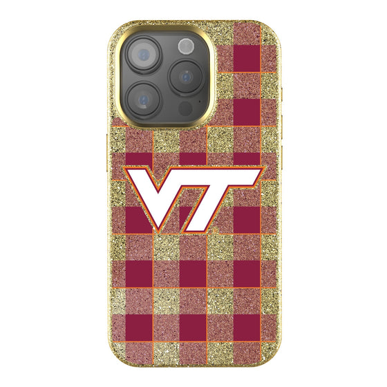 Virginia Tech Hokies Plaid Bling Phone Case-0