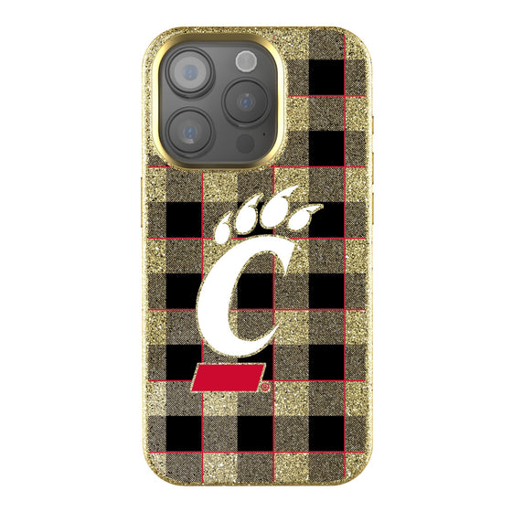 Cincinnati Bearcats Plaid Bling Phone Case-0