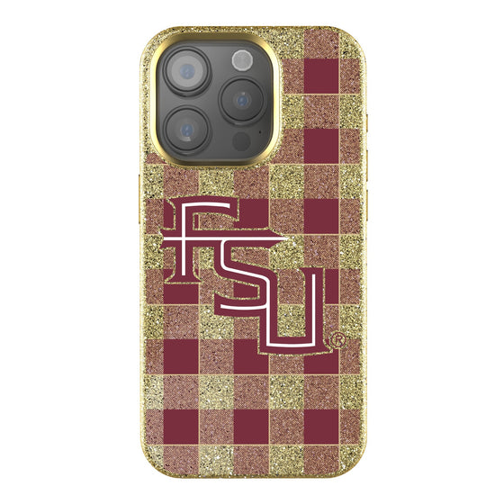 Florida State Seminoles Plaid Bling Phone Case-0