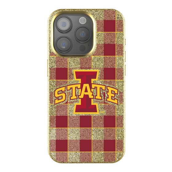 Iowa State Cyclones Plaid Bling Phone Case-0